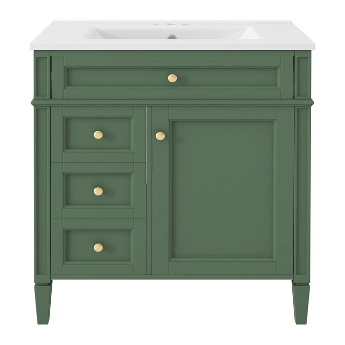 Bathroom Vanity With Top Sink, Storage Cabinet With 2 Drawers, Tip Out Drawer