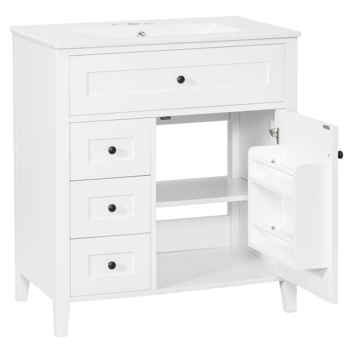 Bathroom Vanity With Sink, 3 Drawers And Adjustable Shelf, Freestanding Storage Unit