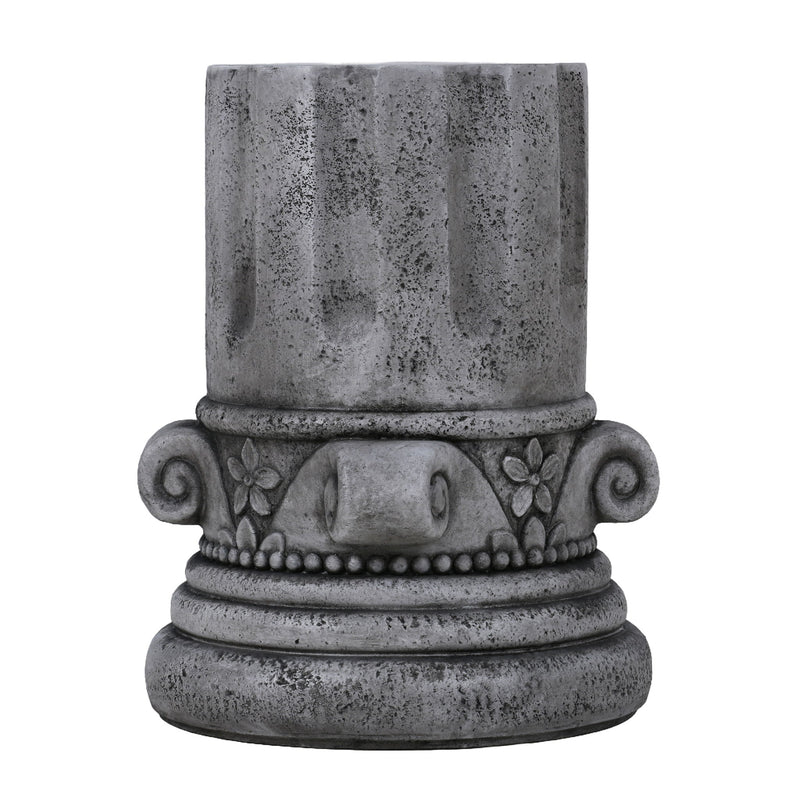 Outdoor End Table, Round Side Table For Patio And Garden - Antique Gray
