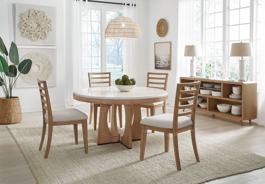 Escape - Ladder Back Dining Chair (Set of 2) - Glazed Natural Oak Mirage Mist