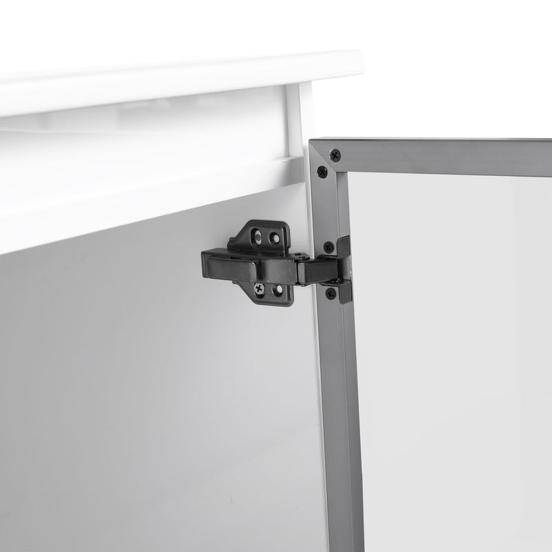 Wall Mounted Bathroom Vanity With Sink, 2 Soft Close Doors, Cabinet & Half Door