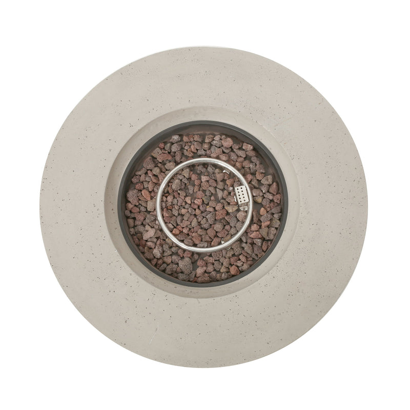 Modern Lightweight Concrete Outdoor Circular Fire Pit 50, 000 Btu