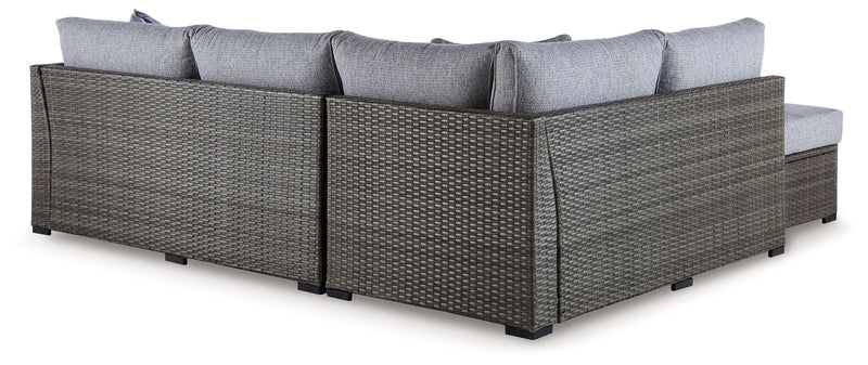 Petal Road - Loveseat Sectional, Ottoman, Table Set (Set of 4) - Gray