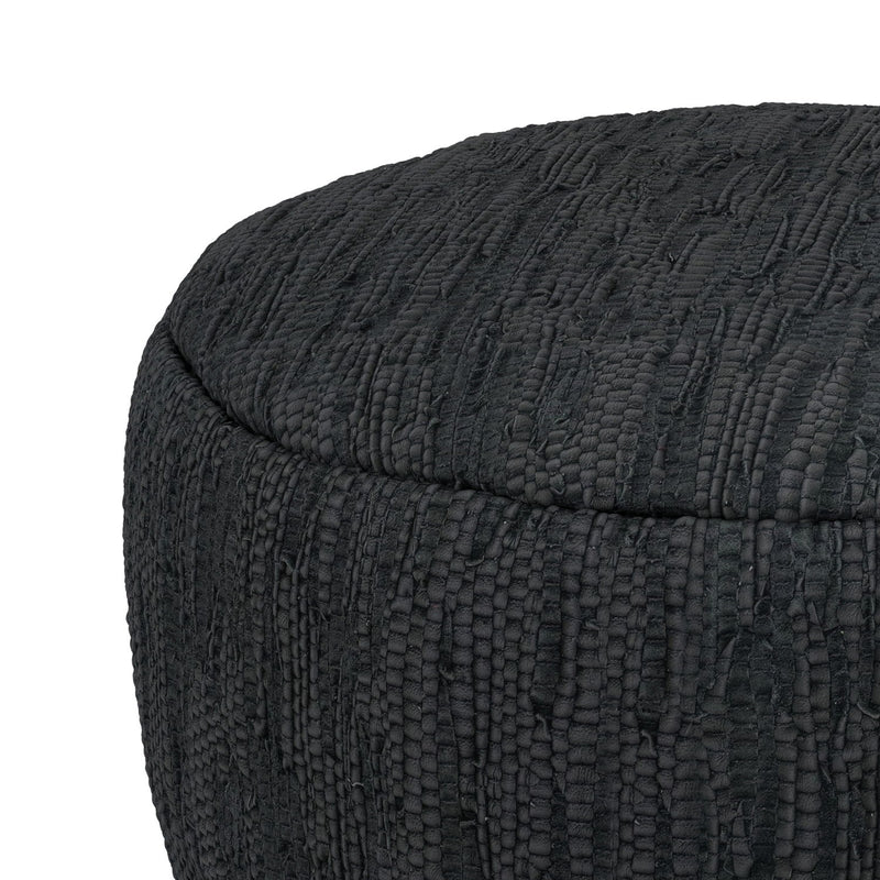 Fredrik - Round Pouf - Black