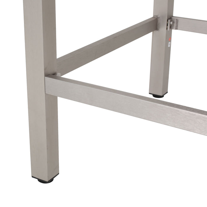 Outdoor 43" Aluminum Bar Table With Rattan Table Top - Gray / Silver