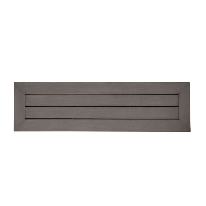 Modern Aluminum Outdoor Dining Bench With X Base - Dark Gray