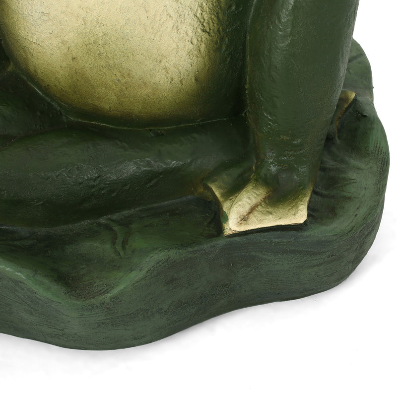 Charming Frog Prince Umbrella Base With Concrete Design - Green