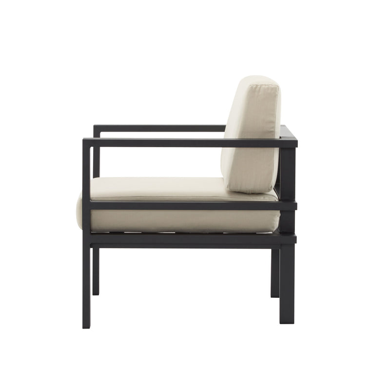 Modern Outdoor Lounge Chair With Aluminum Frame And Weather Resistant Cushions