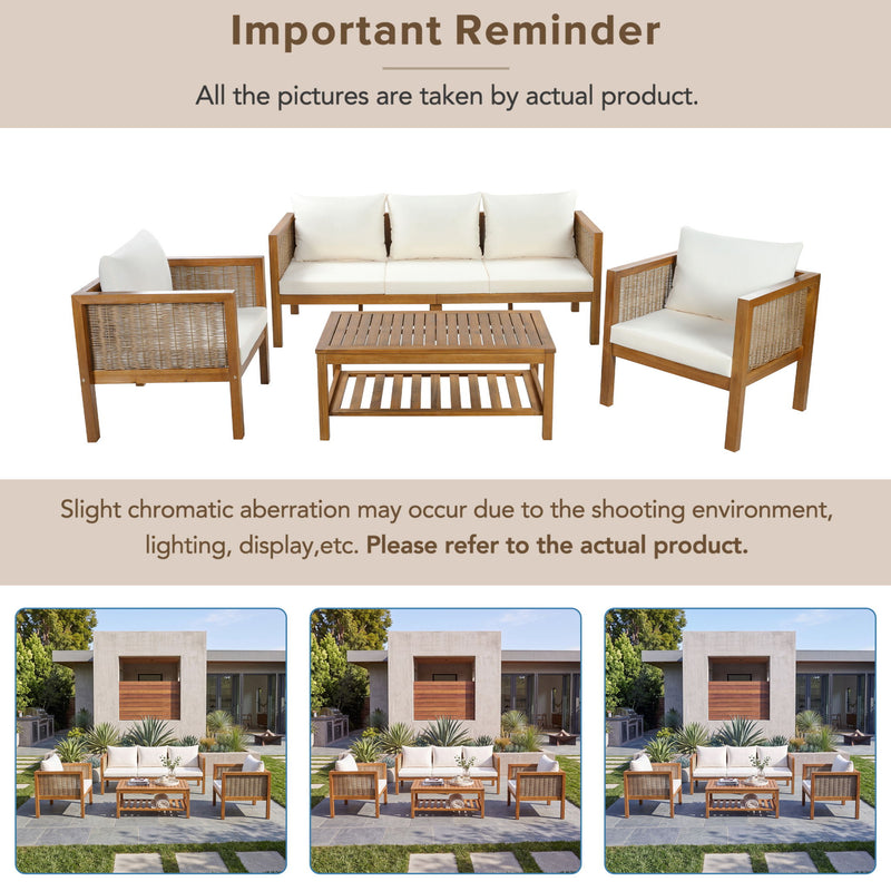 Patio Set Outdoor With Coffee Table And Cushions