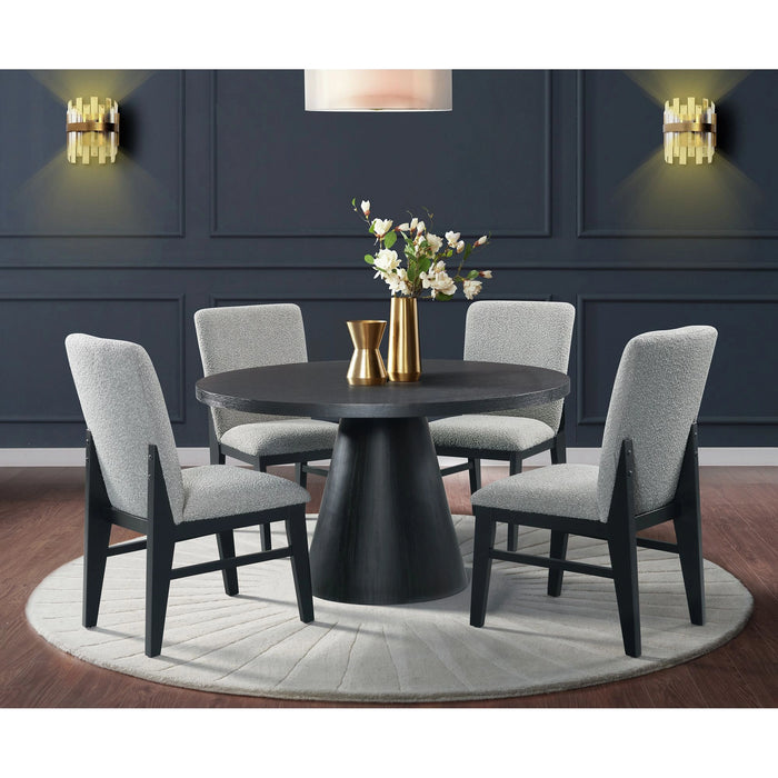 Portland Standard Height Dining Set in Black-Rectangular Table and Four Chairs