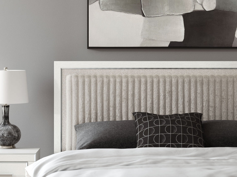 Zuraleus - Upholstered Panel Platform Bed With Roll Slats