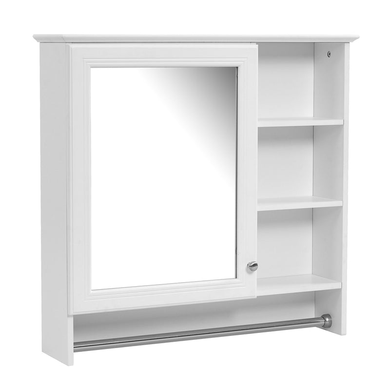 Wall Mount 2 In 1 Mirror Cabinet With Adjustable Shelf, Soft-Closing Hinges