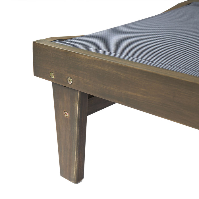 Summerland Chaise Lounge Dark Mesh Outdoor Seating - Dark Gray