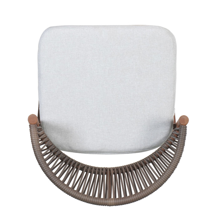 Outdoor 26" Counter Height Metal Frame Counter Stools With Scallop Shaped Backrest & Water Resistant Cushions