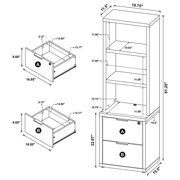 Geary - 3 Piece Bedroom Set With Bookcase Headboard