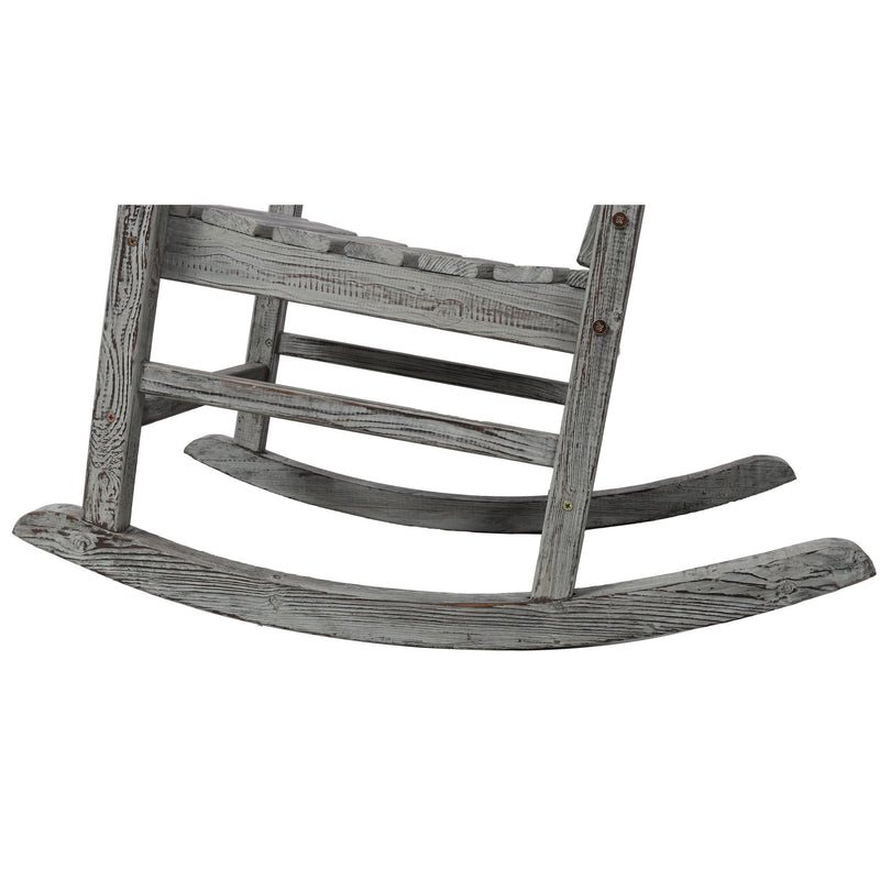 Oversized Porch Rocker Chair With Wide Seat And Tall Backrest