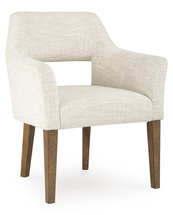 Marxmore - Dining Upholstered Arm Chair (Set of 2) - Beige / Brown