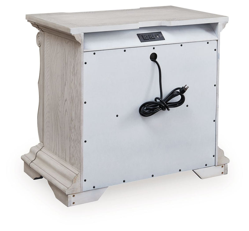 Bruchandi - Three Drawer Night Stand - Antique White