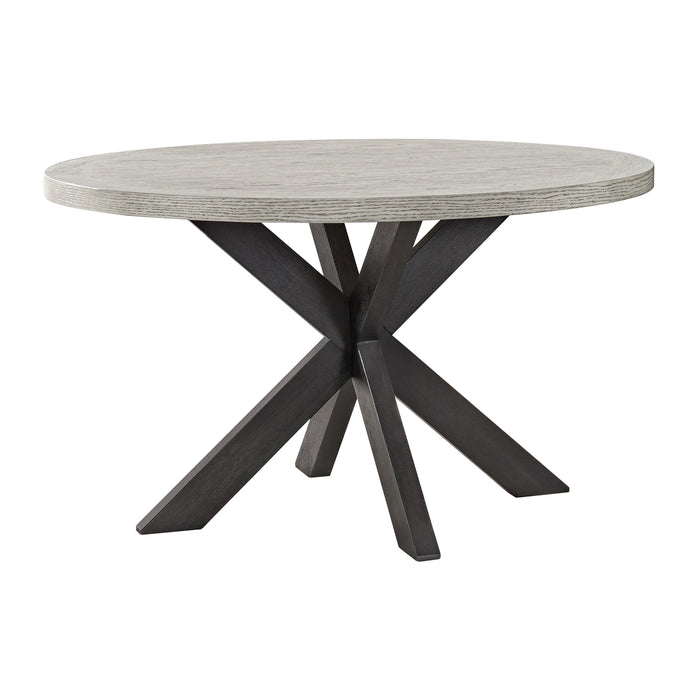Axel Round Dining Table with Light Grey Top in Espresso
