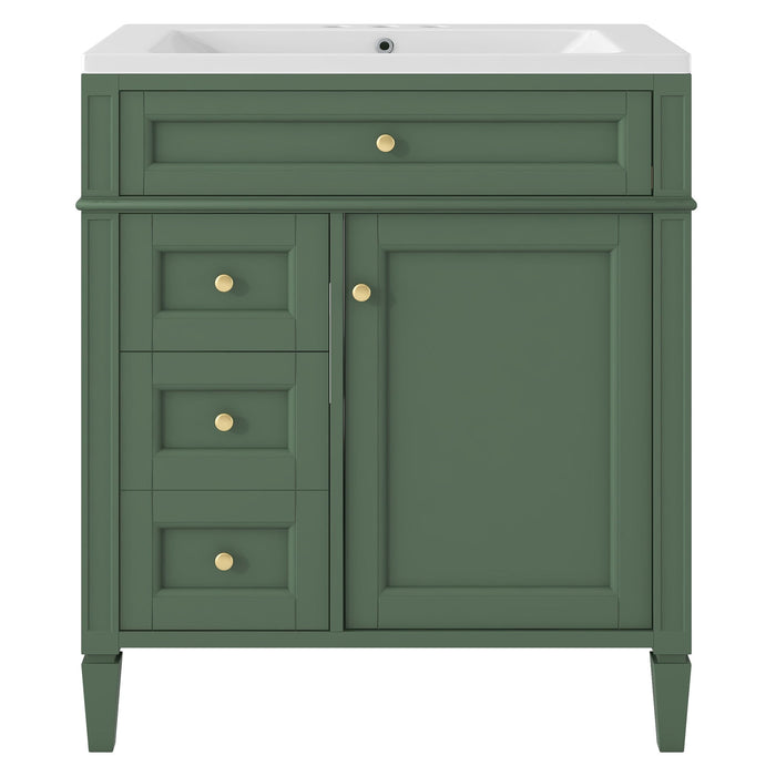 Bathroom Vanity With Medicine Cabinet, Royal Mirror Cabinet, Modern Bathroom Storage Cabinet With 2 Soft Closing Doors And 4 Drawers