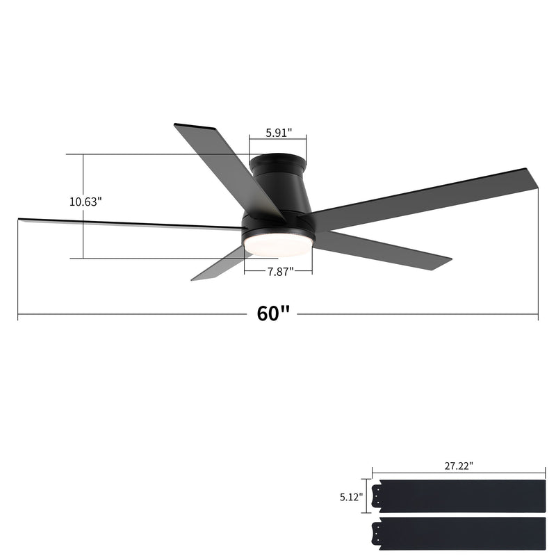 Flush Mount Ceiling Fan With Light