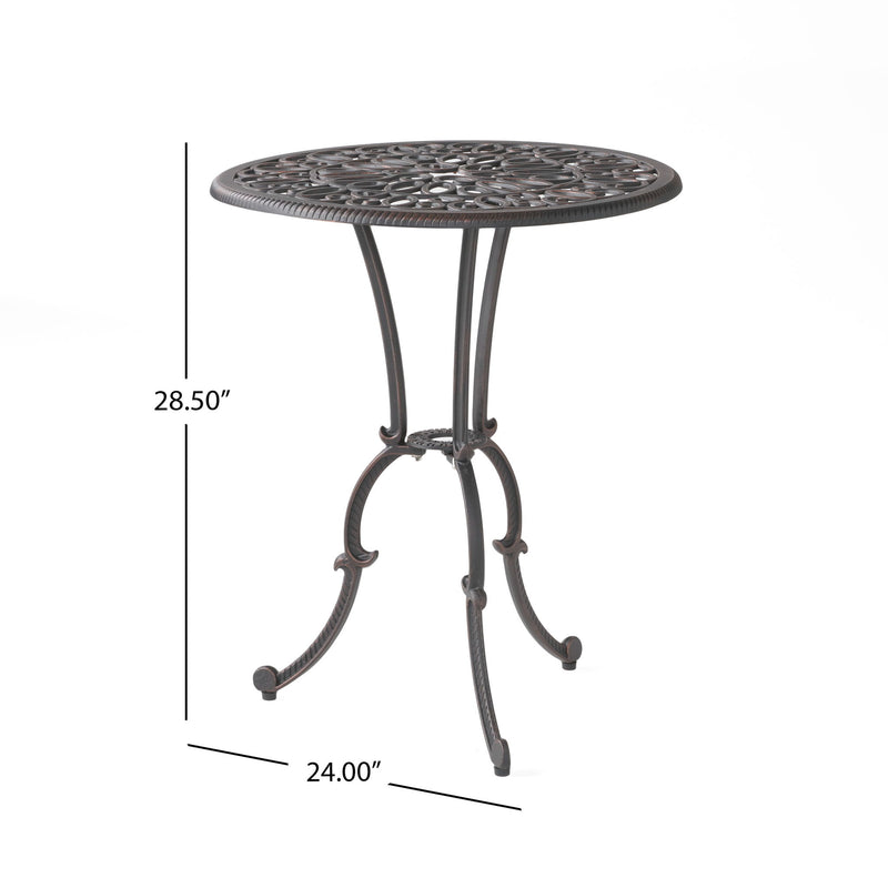 Charleston 3 Pieces Cast Bistro Set - Copper