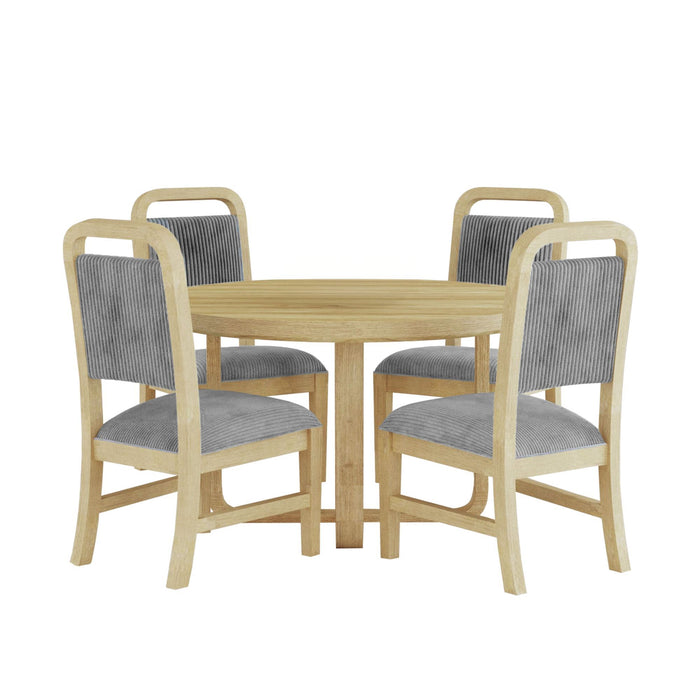Ridgemont - 5 Piece Standard Height Dining Set (Round Table And Four Chairs) - Natural