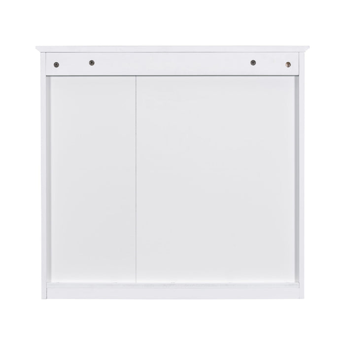 Bathroom Vanity With Medicine Cabinet, Royal Mirror Cabinet, Modern Bathroom Storage Cabinet With 2 Soft Closing Doors And 4 Drawers