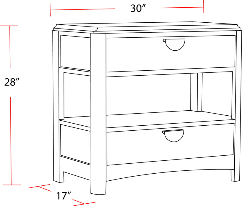 Escape - Bedroom 2 Drawer Nightstand - Glazed Natural Oak