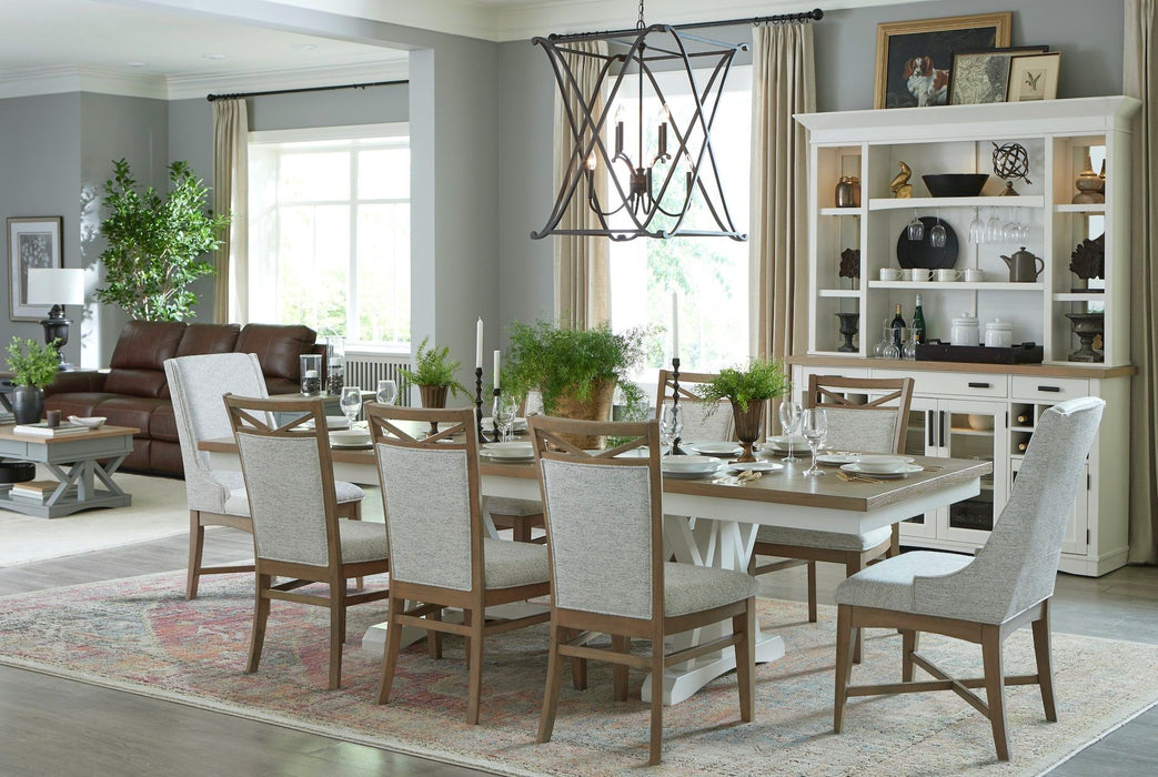 Americana Modern Dining - Trestle Dining Table With Extensions - Cotton
