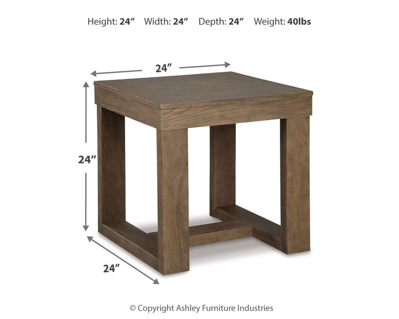Cariton - Square End Table - Gray