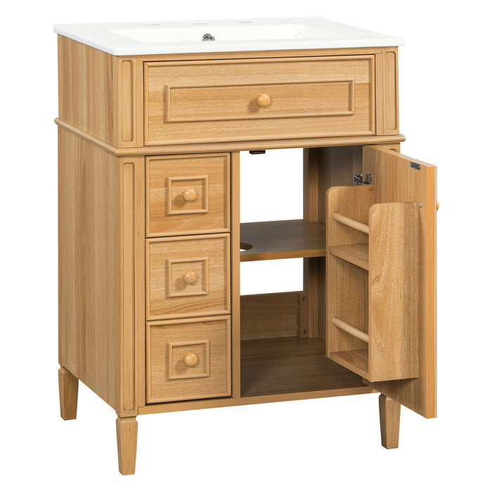 Bathroom Vanity With Flip Out Drawer, 2 Soft-Close Drawers
