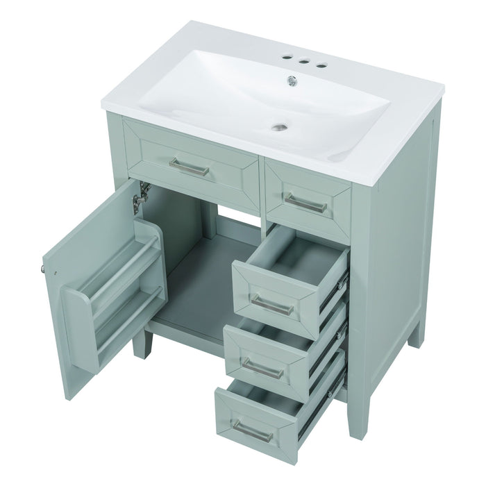 Modern Bathroom Vanity With Sink Combo, 3 Drawers, Undermount Drop-In Sink