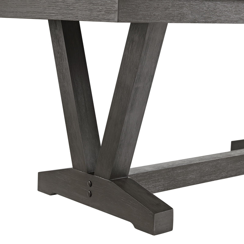 Everdeen - Dining Table With White Faux Marble Top - Charcoal