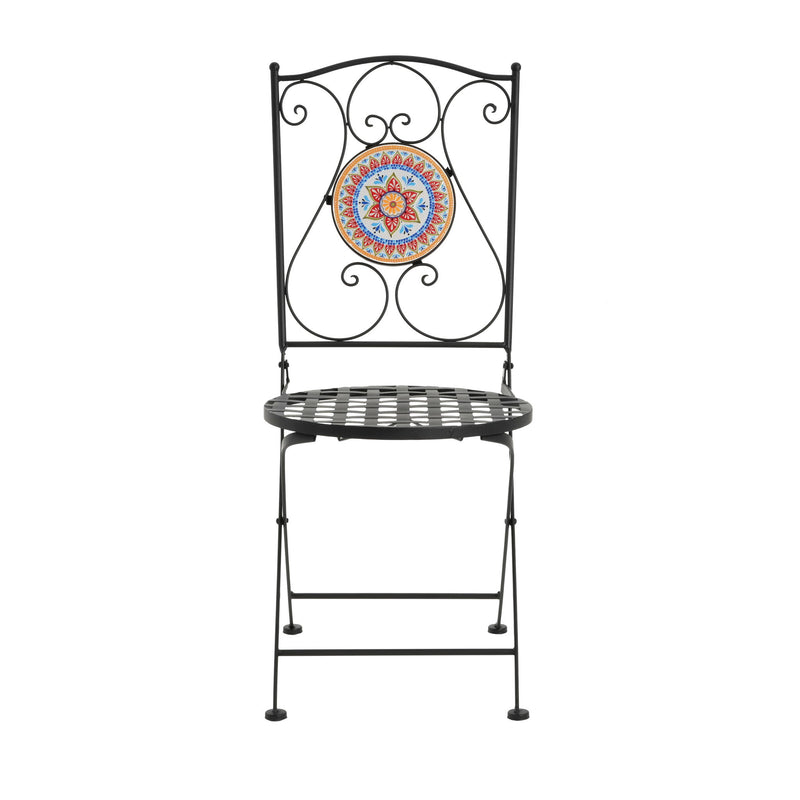 Lambert - Outdoor Chat Set - Black / Red