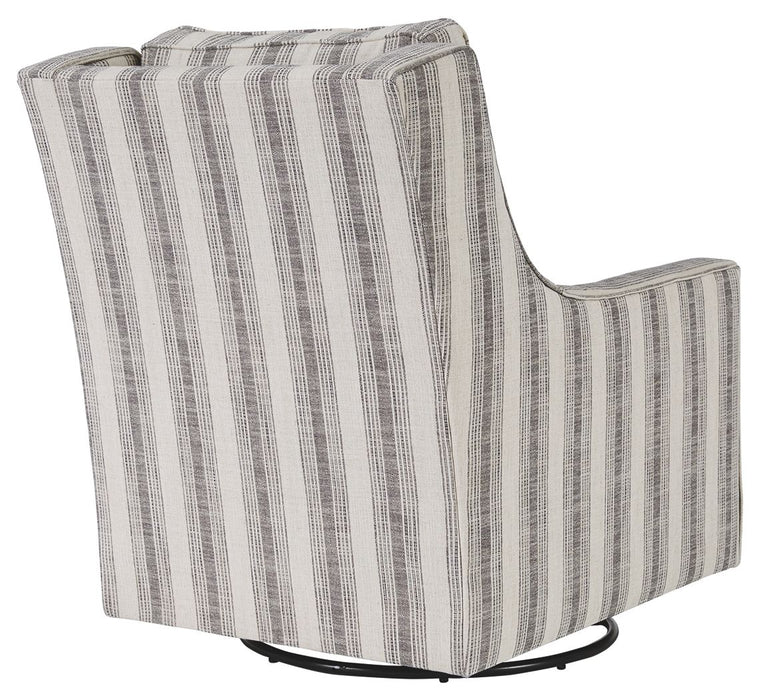 Kambria - Swivel Glider Accent Chair - Ivory / Black