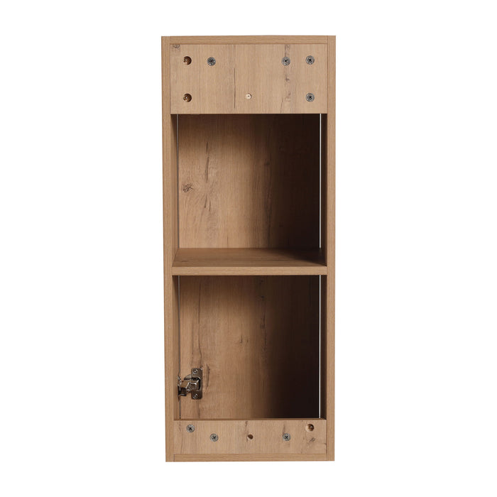 Modern Wall Mounted Bathroom Vanity With Resin Sink And Side Cabinet, Soft Close Drawer, Imitative - Imitative Oak