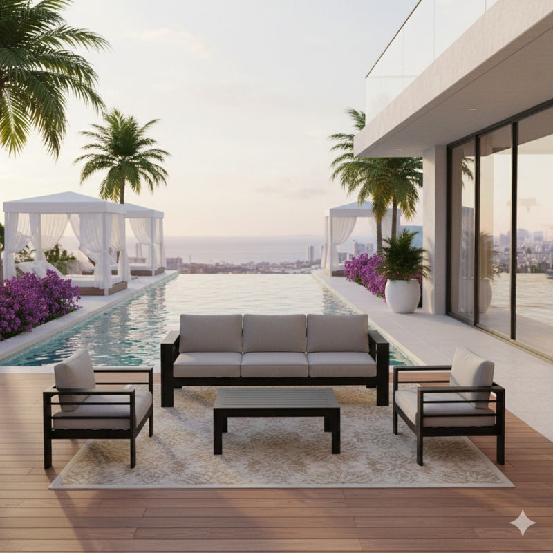 Outdoor Patio Set With All-Weather Thick Cushions