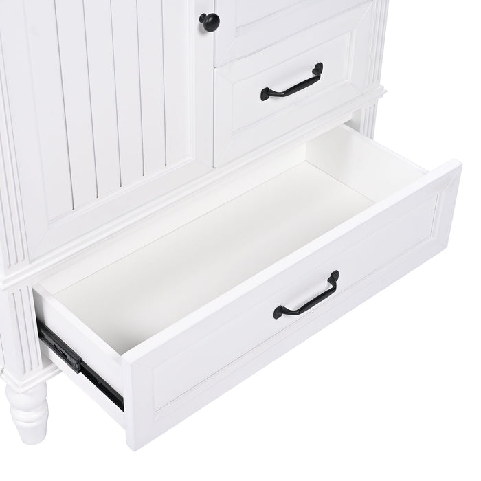 30" Bathroom Vanity With Sink, 3 Drawers, Adjustable Feet