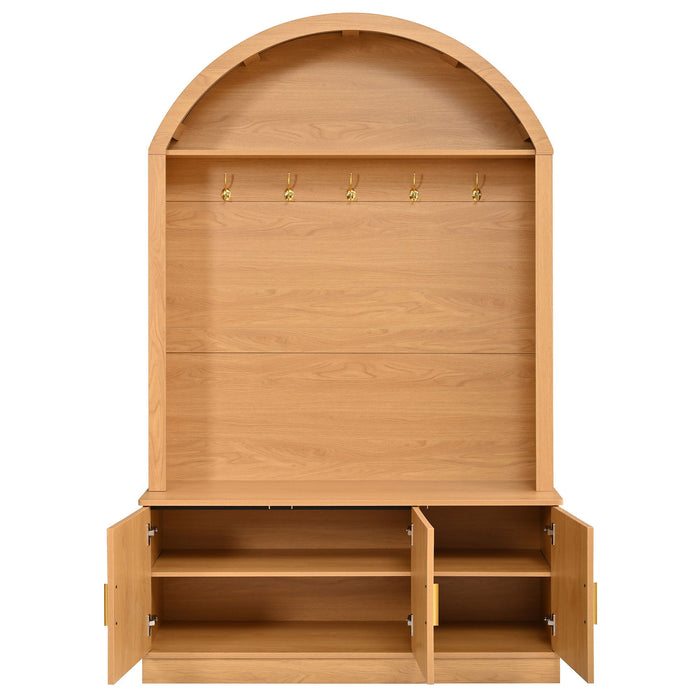 Arched Top Hall Tree With 5 Hooks