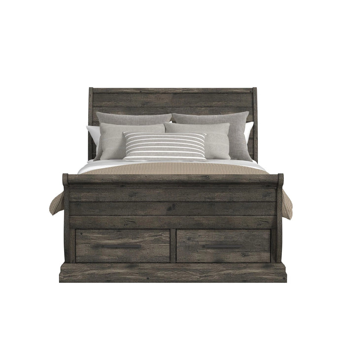 Park Ridge Sleigh Storage Bed in Charcoal