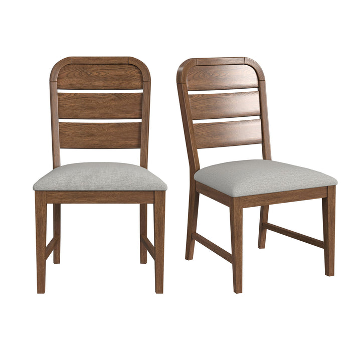 Glinda - Fabric Dining Side Chair (Set of 2) - Brown / Light Gray