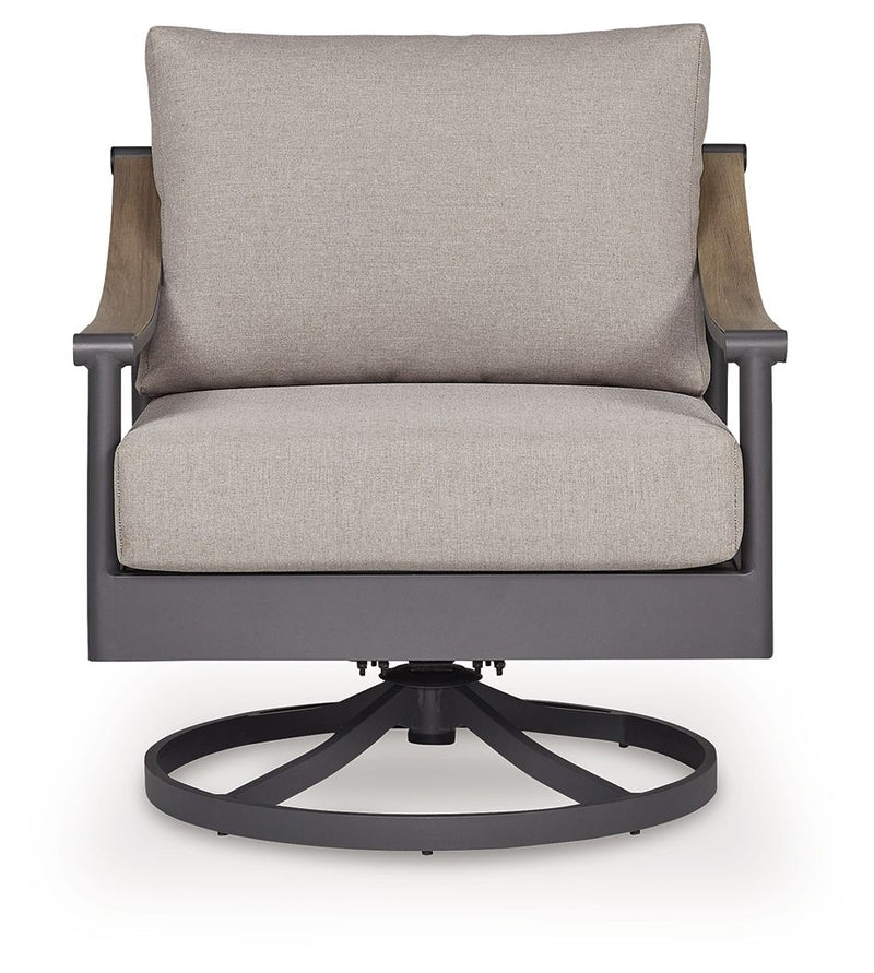 Ocean Beach - Swivel Lounge With Cushion - Gray
