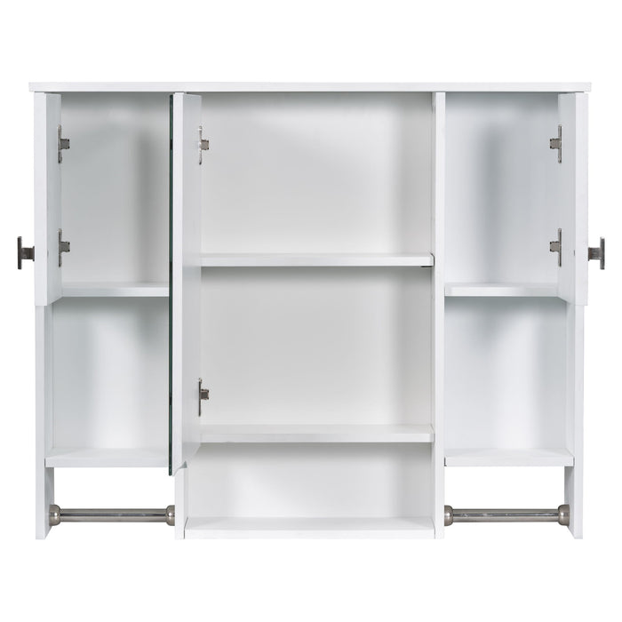 Wall Mounted Bathroom Storage Cabinet With Mirror, Medicine Cabinet With Towel Bar