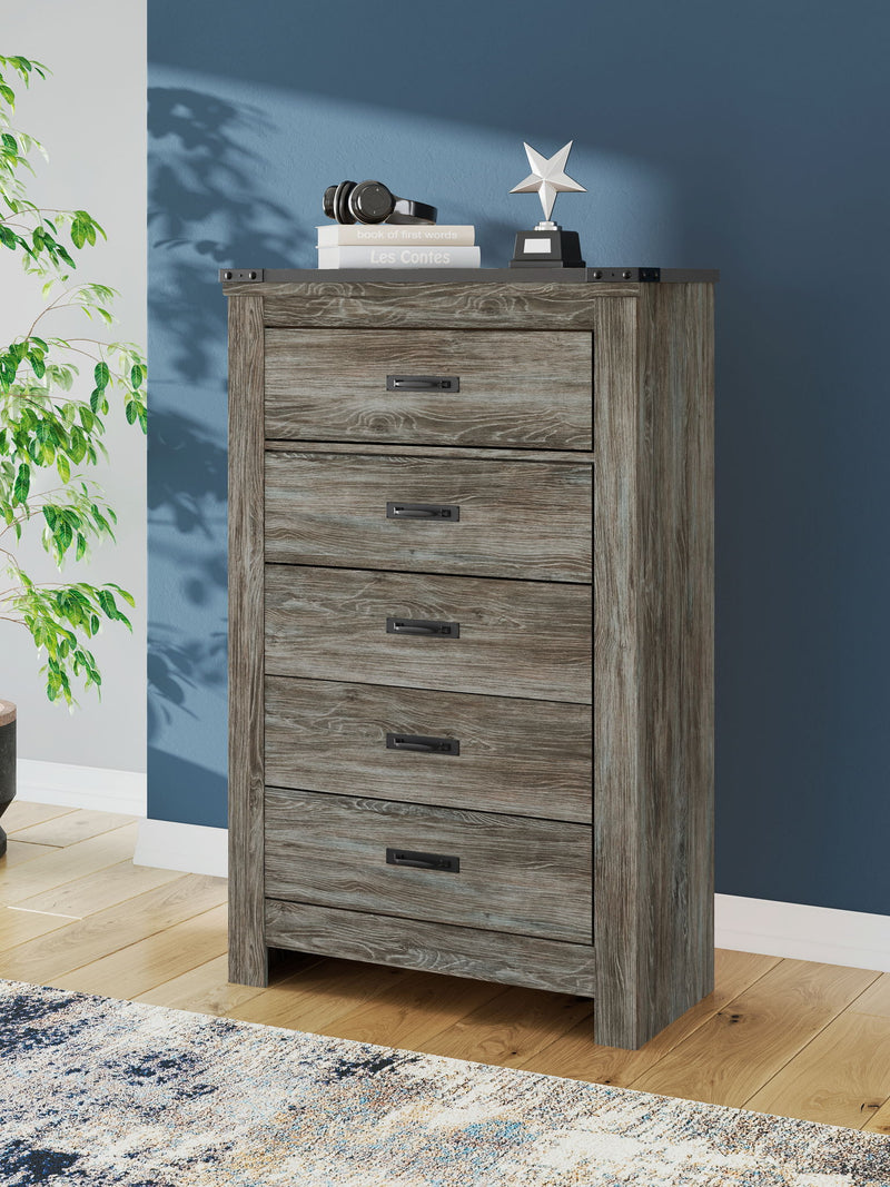 Frandern - Five Drawer Chest - Gray