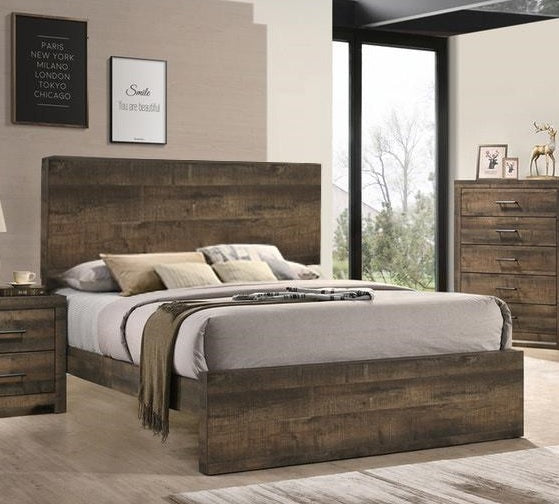 Elements International Bailey Queen Panel Bed in Warm Walnut image
