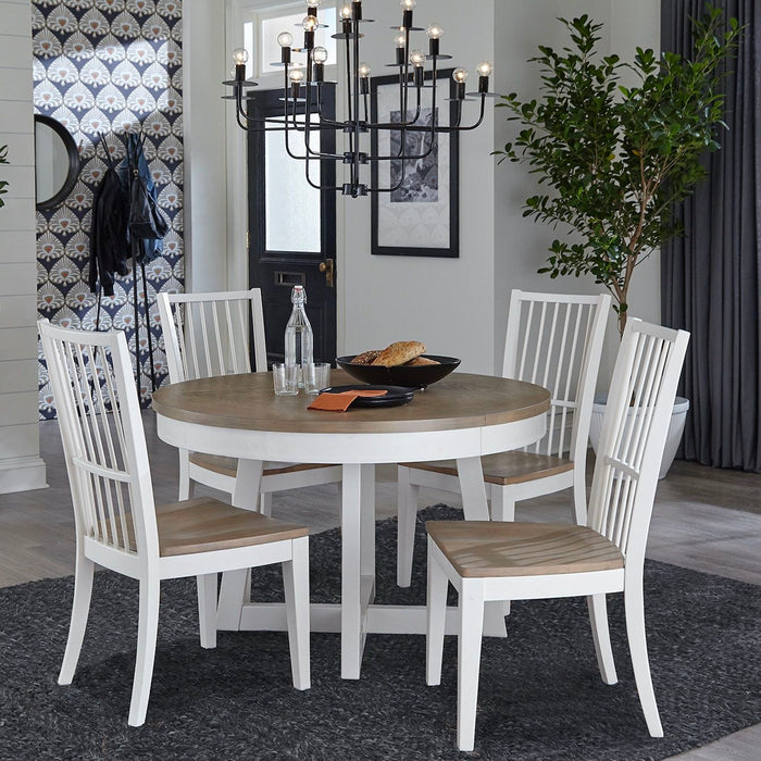 Americana Modern Dining - Round Dining Table With Extensions - Cotton