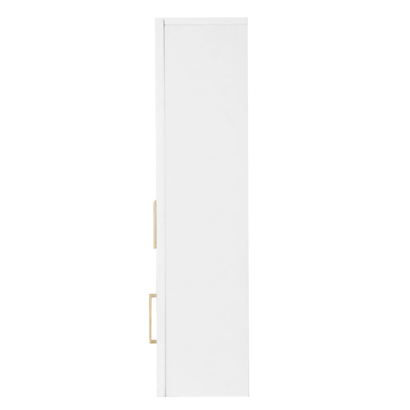 Wall Mounted Medicine Cabinet With 5 Adjustable Shelves, Exquisite Carving - White