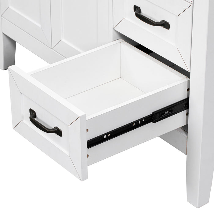 Modern Bathroom Vanity Base Only, 2 Doors And 3 Drawers