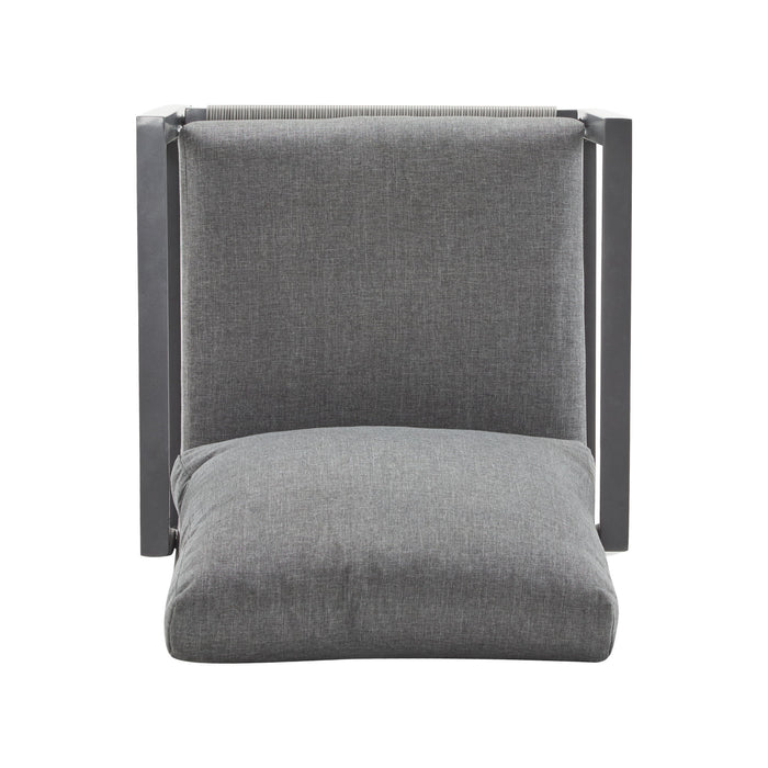 Modern Lounge Chair With Rope Accents And Cushions